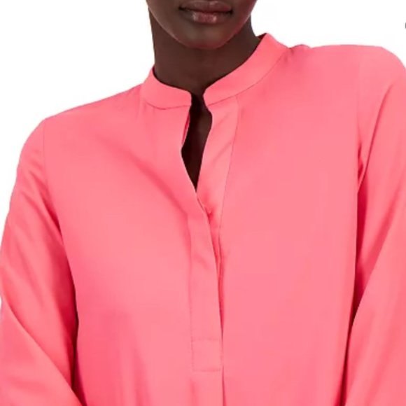 NEW✅Anne Klein 💅🏽Women's Popover Blouse Hot Pink - Picture 11 of 14